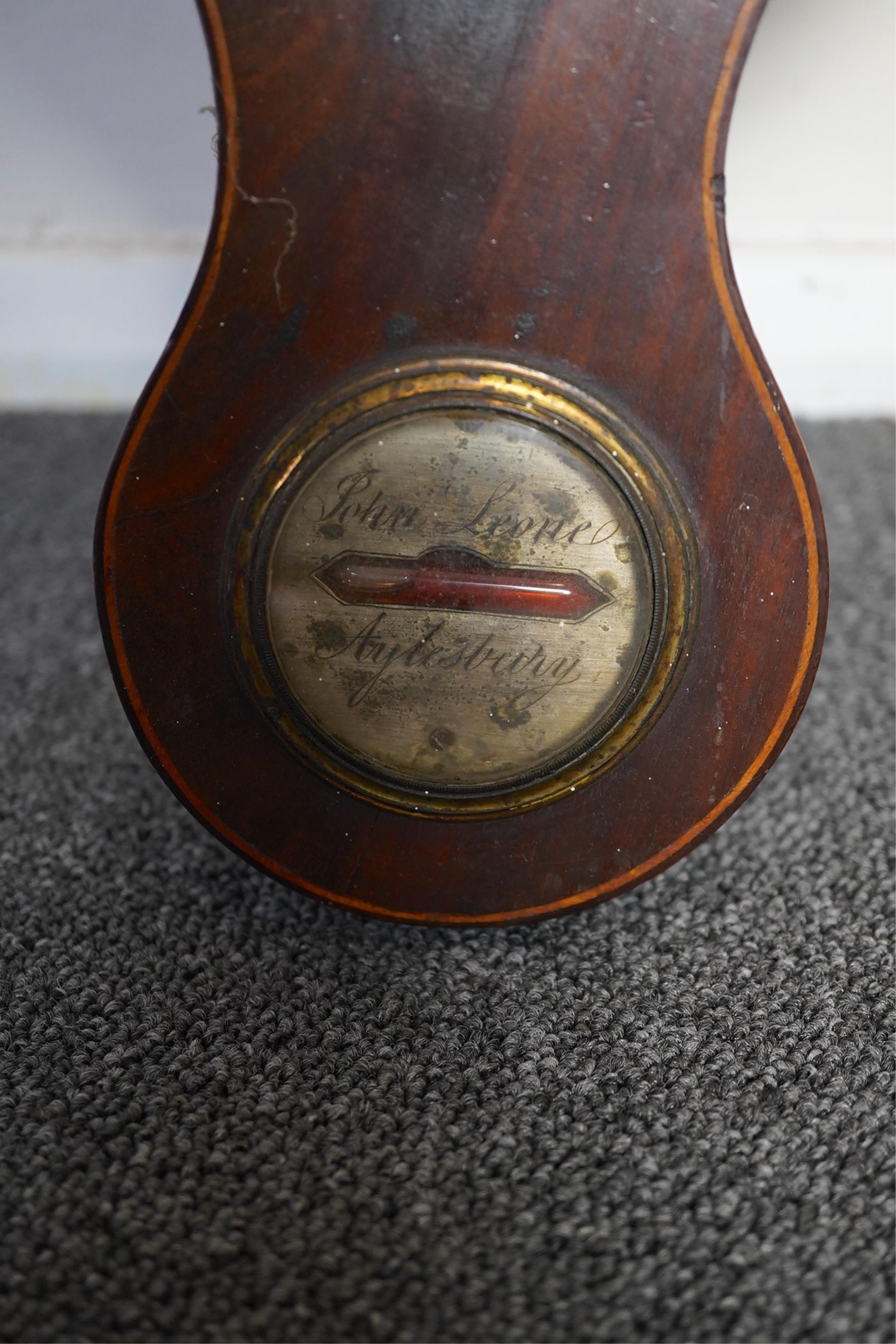 A George III mahogany stick barometer signed Garoe & Co. Edinburgh